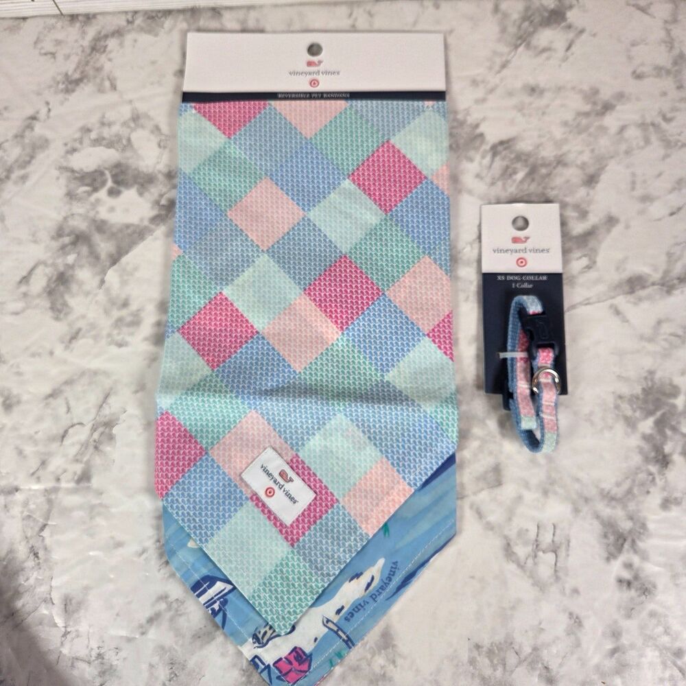 Vineyard Vines x Target Reversible Pet Bandana and XS Dog Collar